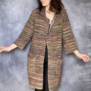 Charlie & Robin Anthropologie Knit sweater Cardigan wool blend xs tweed jacket
